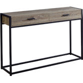 48" Console Table in Dark Taupe & Black